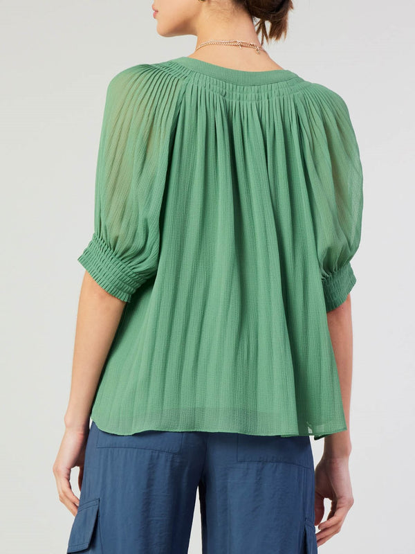 Amber Pleated Cuff Top