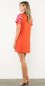 Addison Short Sleeve Embroidered Mini Dress