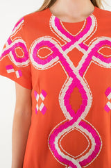 Addison Short Sleeve Embroidered Mini Dress