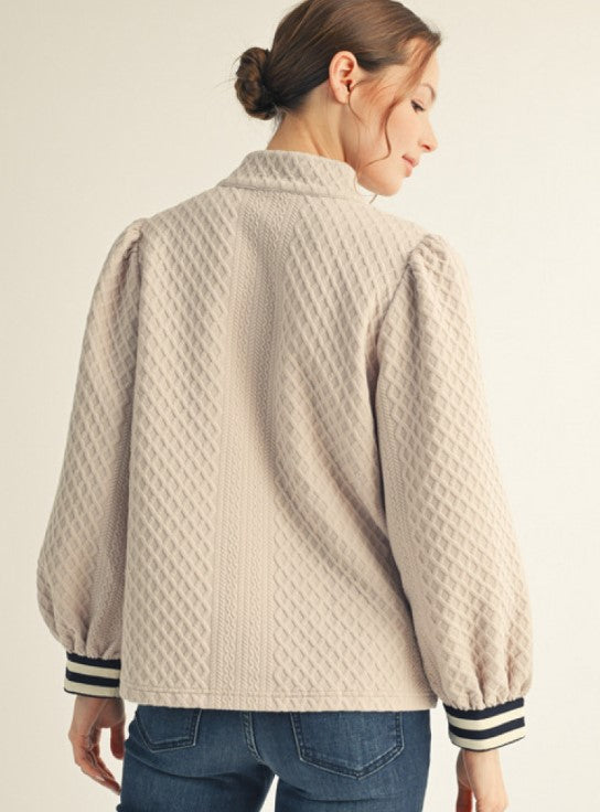 Adele Long Sleeve Mock Neck 1/4 Zip Top