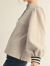 Adele Long Sleeve Mock Neck 1/4 Zip Top