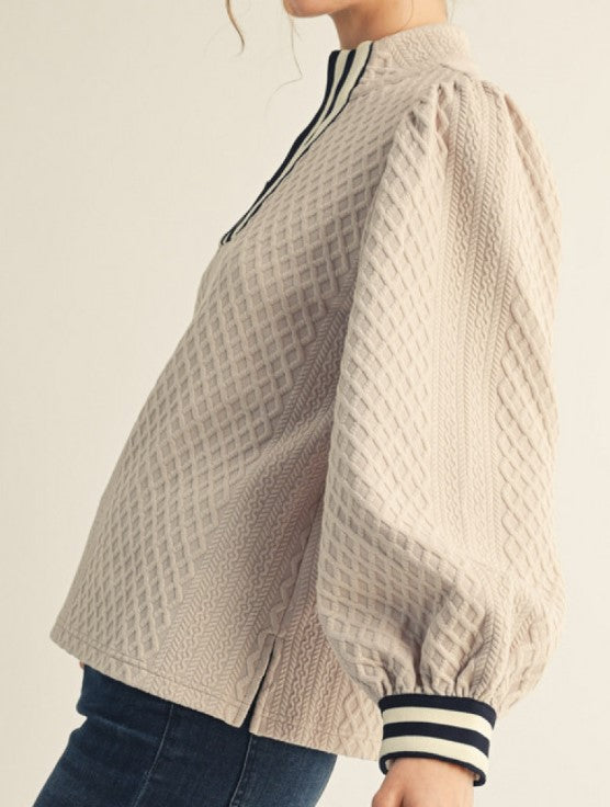 Adele Long Sleeve Mock Neck 1/4 Zip Top