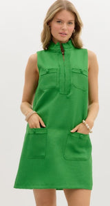 Alyson Sleeveless Raw Edge Finish Mini Dress