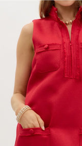 Alyson Sleeveless Raw Edge Finish Mini Dress