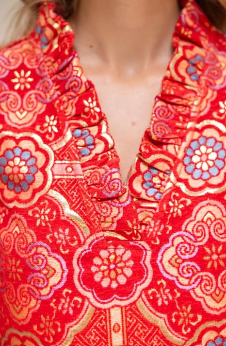 Amanda V-Neck Jacquard Dress