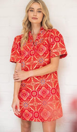 Amanda V-Neck Jacquard Dress