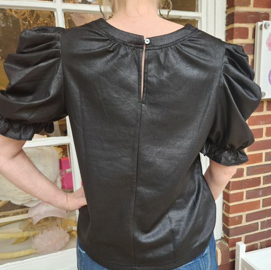 Anna Faux Leather Top