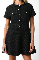 Emma Short-Sleeve Woven Dress