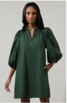 Blake Shift Split Neck Mini Dress