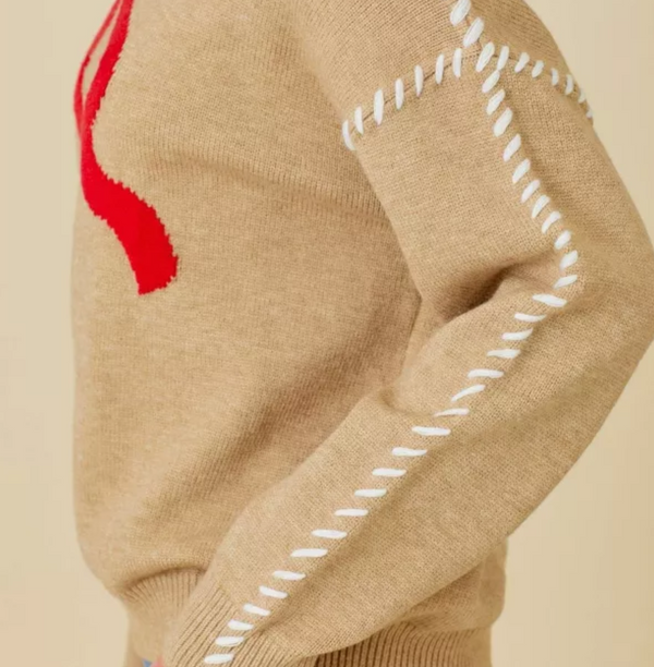 Janie Knit Sweater with Ribbon Bow