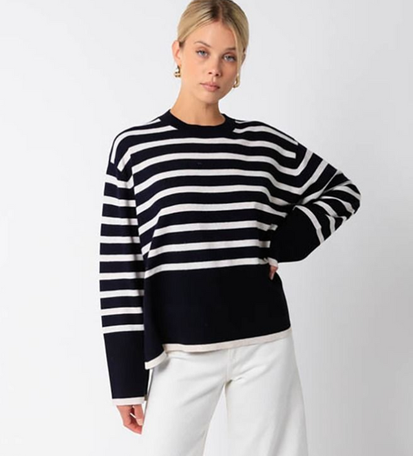 Brooklyn Long Sleeve Striped Sweater