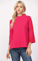 Camilla Stripe Mock Neck Sweater