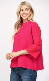 Camilla Stripe Mock Neck Sweater