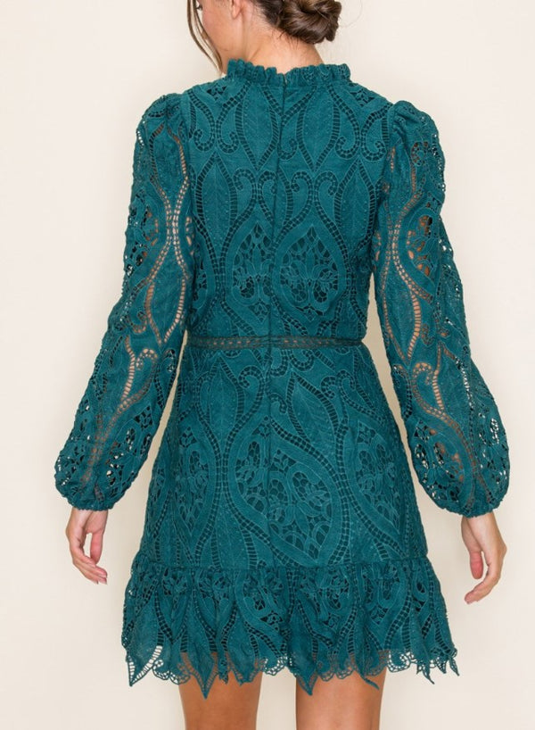 Chantilly Scalloped Lace Hem Dress