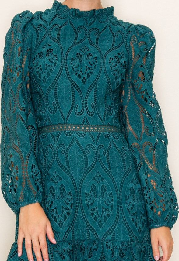 Chantilly Scalloped Lace Hem Dress