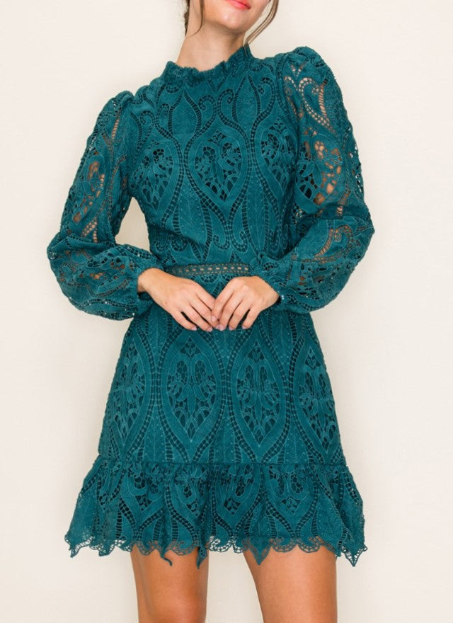 Chantilly Scalloped Lace Hem Dress