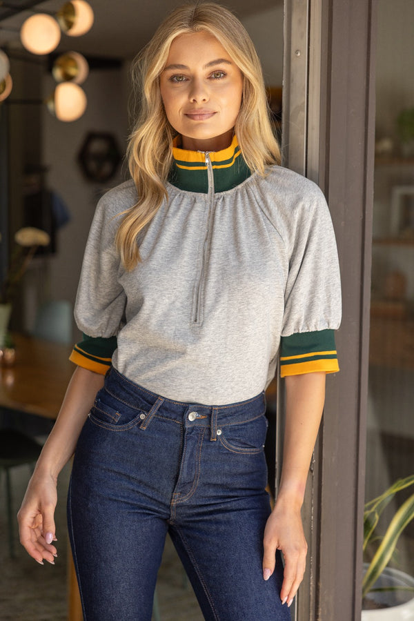 Colette Quarter Zip Frenchterry Top