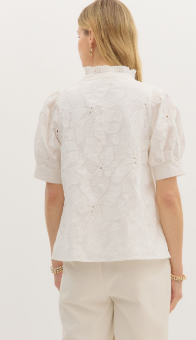 Delaney Floral Embroidered Pullover Top