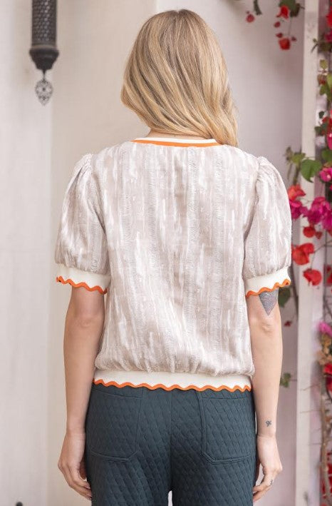 Ella Distressed Top with Contract Band