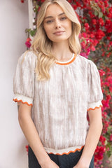 Ella Distressed Top with Contract Band