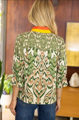 Eloise Abstract Print Woven Top