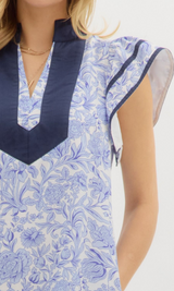 Eloise Flutter Sleeve Pullover Midi Dress