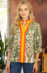 Eloise Abstract Print Woven Top