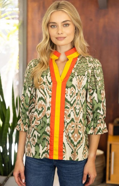 Eloise Abstract Print Woven Top