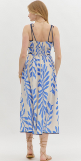 Fallon Botanical High Empire Midi Dress
