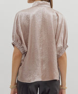 Farrah Metallic V-Neck Top