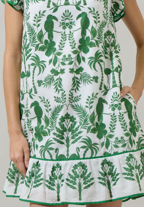 Fern Floral Mini Shift Dress