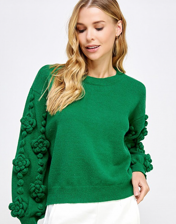 Gemma with Floral Detail Knit Sweater