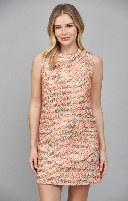 Ginger Tweed Shift Dress