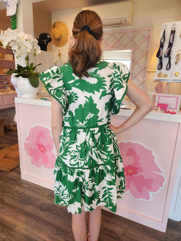Gracie Flutter Sleeve Mini Dress