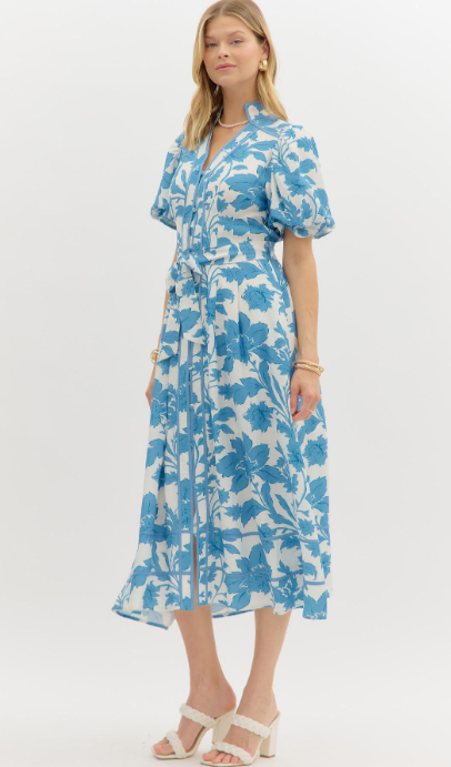 Hayden Botanical Print Midi Dress