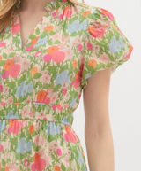 Heather Puff Sleeve Pullover Midi Dress