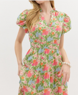 Heather Puff Sleeve Pullover Midi Dress