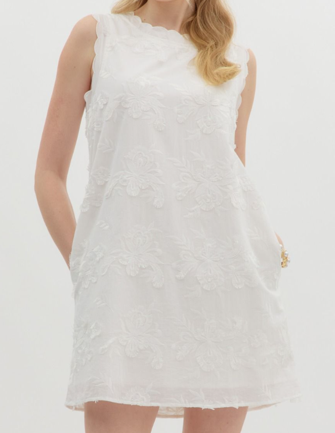 Helen Floral Applique Mini Dress