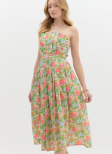 Izzy Strapless Pleated Midi Dress