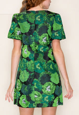 Jade Bow Mini Shift Dress