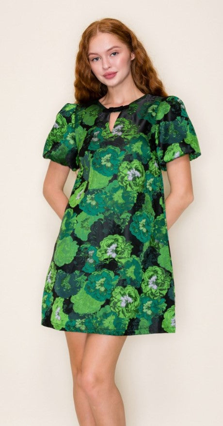 Jade Bow Mini Shift Dress