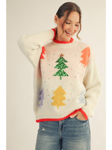 Jolly Christmas Tree Fuzzy Sweater