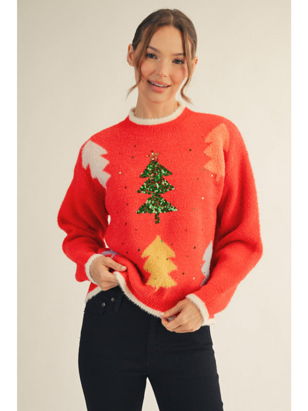 Jolly Christmas Tree Fuzzy Sweater