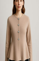 Julie Rhinestone Button Flare Cardigan