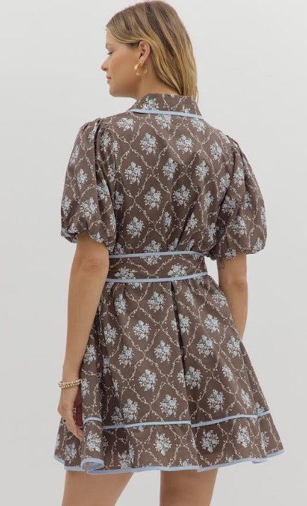 Lanette Floral Printed Shirt Dress