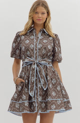 Lanette Floral Printed Shirt Dress