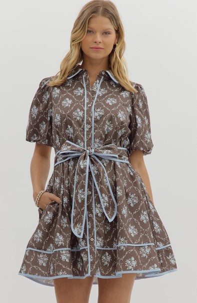 Lanette Floral Printed Shirt Dress