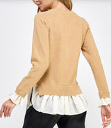 Lily Ruffled Organza Knit Top