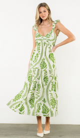 Lizzie Flutter Sleeve Floral Maxi Dress