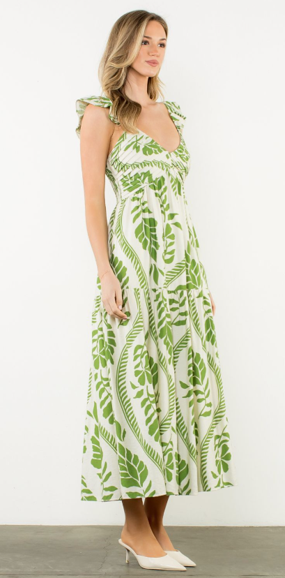 Lizzie Flutter Sleeve Floral Maxi Dress